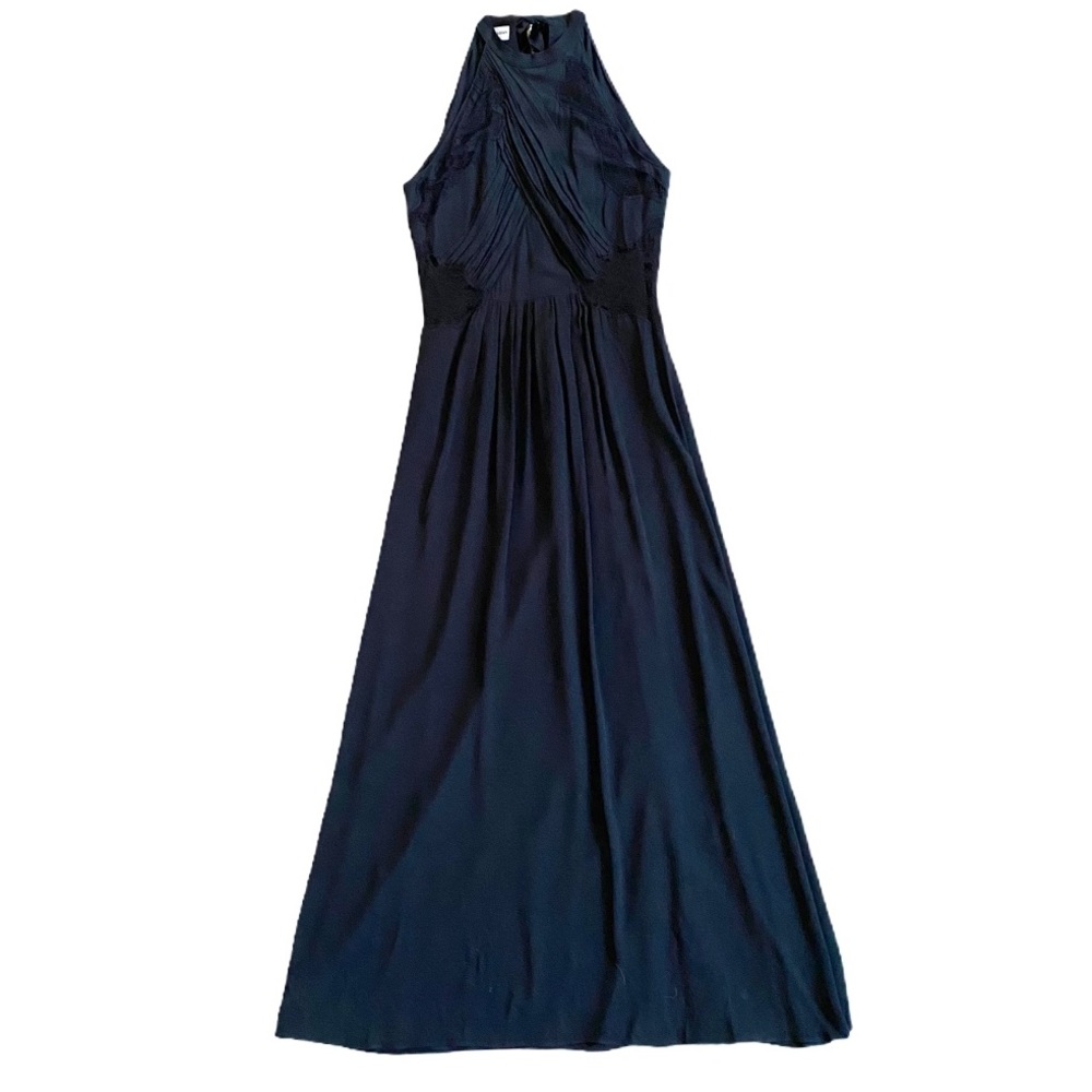Philosophy Black Sleeveless Lace Inset Gown